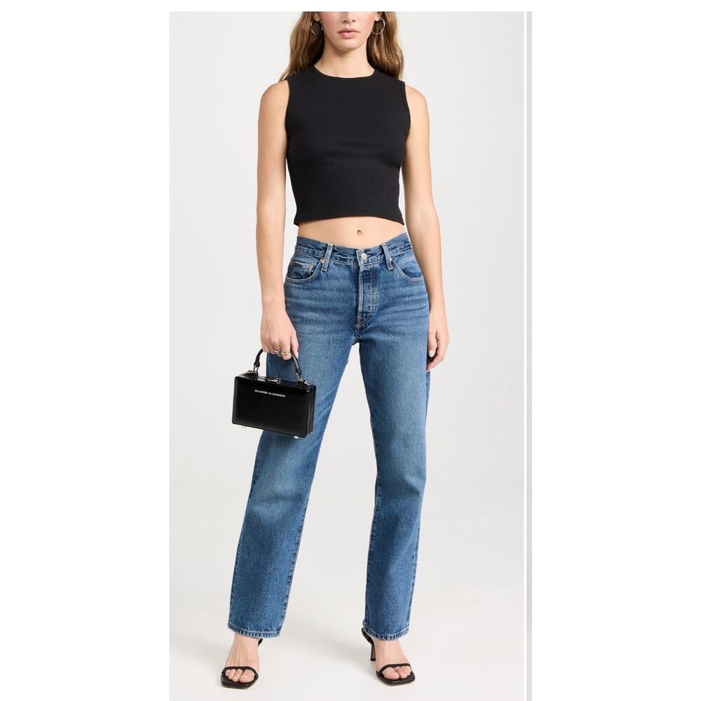 Reformation Ryland Cropped Tank Top - New, Size Small, Black - Picture 3 of 7